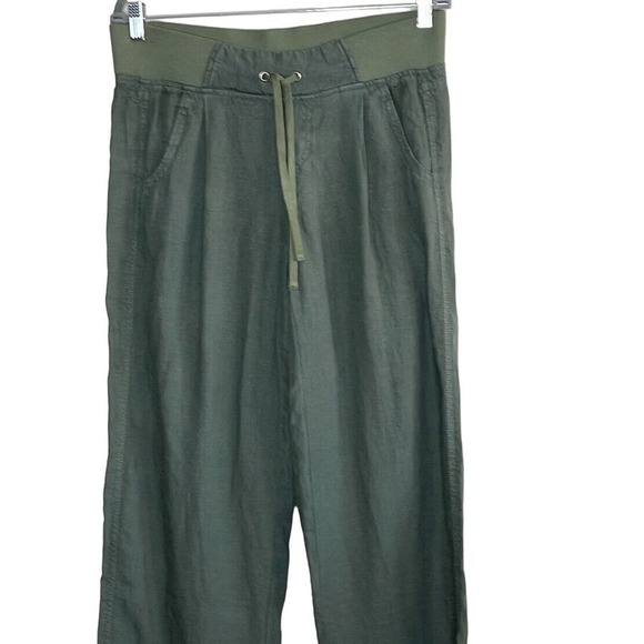 ATHLETA LINEN‎ REVERIE WIDE LEG JASPER GREEN PANT SIZE 2 - Picture 5 of 10